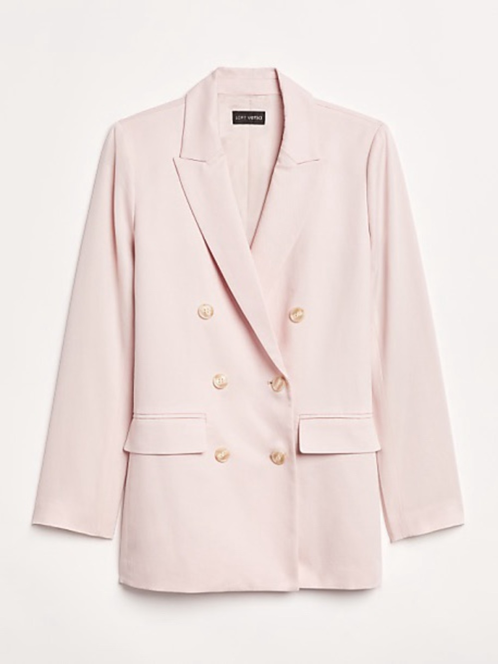 NWT Loft Versa Pure Spun Double-Breasted Blazer in Mother of Pearl, Size 2